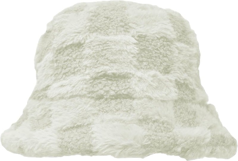 Glory Max Winter Fluffy Plush Bucket Hat Cozy Faux Fur Wide Brim Adjustable Size for Women - Image 2